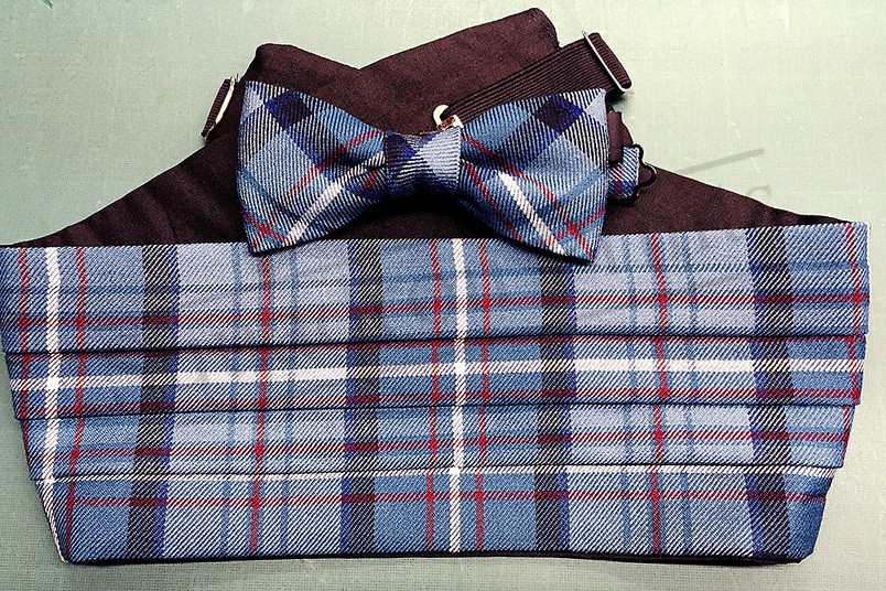 RAF Tartan Bow Tie and Cummerbund 34"