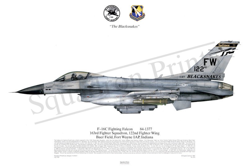 163rd FS, 122nd FW F-16C print