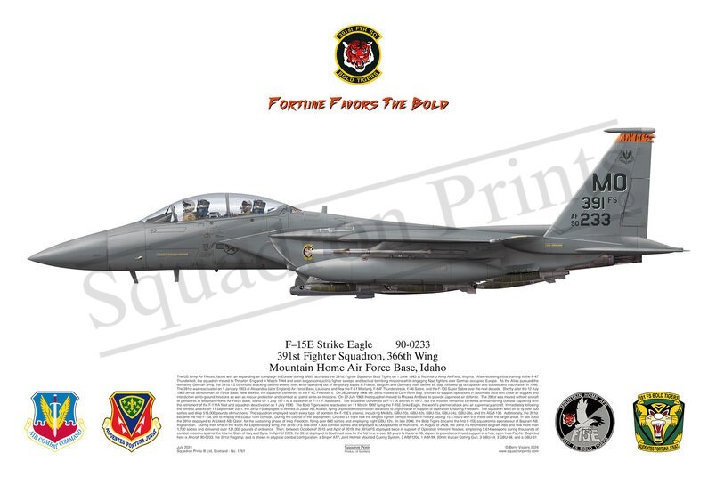 391 FS, F-15E Strike Eagle print