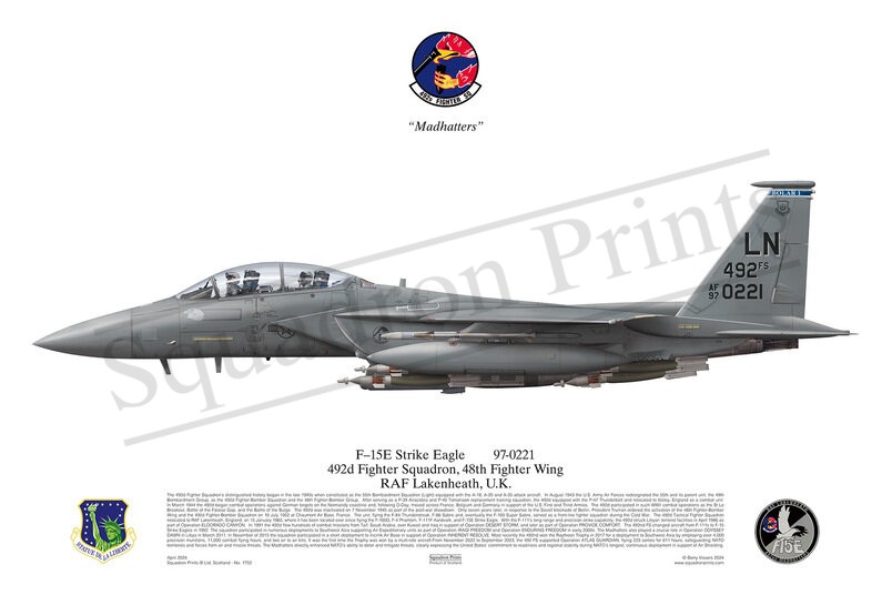 492 FS, F-15E Strike Eagle print