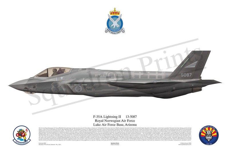 62 FS, RNoAF, F-35A Lighting II print