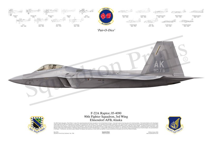 90 FS, F-22A Raptor print