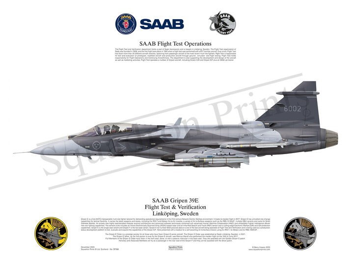 Gripen Flight Test Operations, SAAB Gripen 39E print