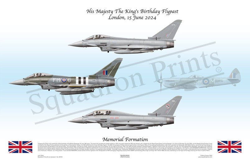 King's Birthday Flypast 2024, Memorial Formation