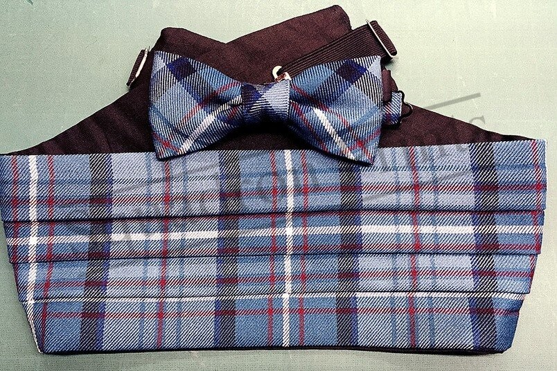 RAF Tartan Bow Tie and Cummerbund 30"