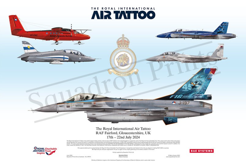 RIAT 2024 Print DHC-6, Hawk, CF-188, F-15QA, F-16AM