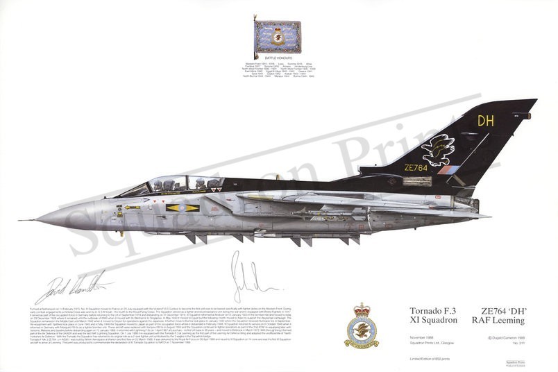 Signed Tornado F3 XI Squadron Print