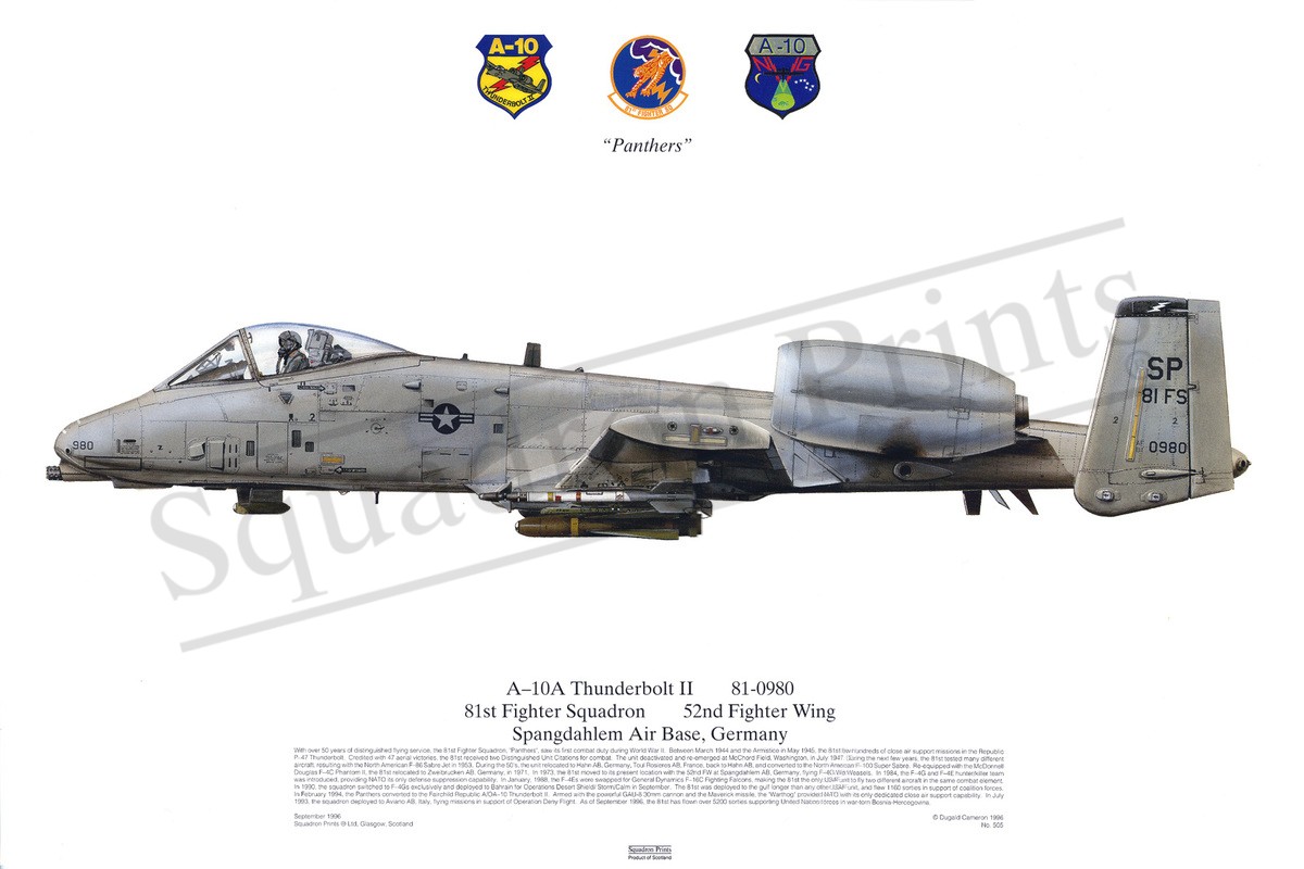 A-10A Thunderbolt II - Print | Squadron Prints