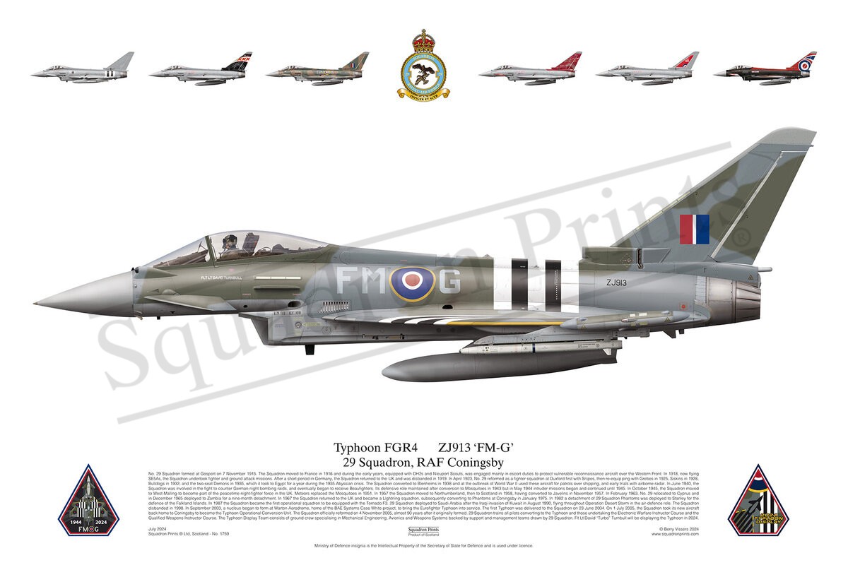 29 Sqn Typhoon FGR4 ZJ913 Moggy print - Print | Squadron Prints