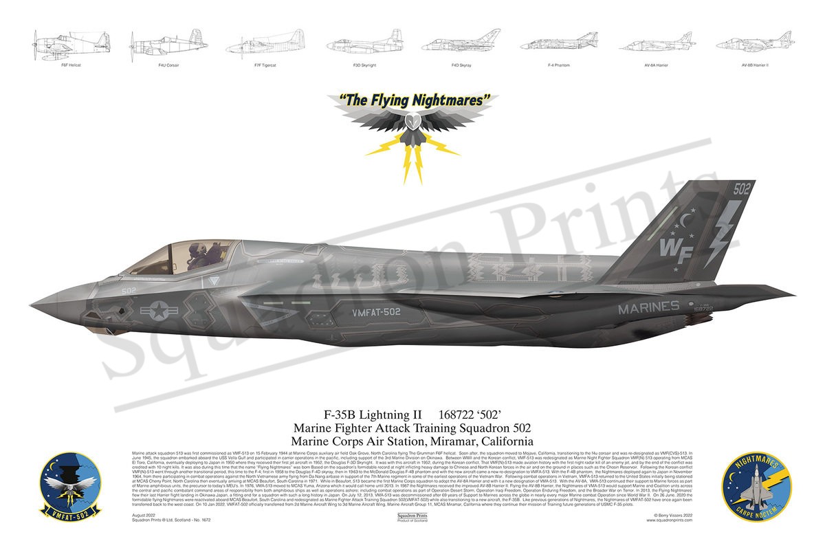 VMFAT-502 F-35B Lightning II Print - Print | Squadron Prints